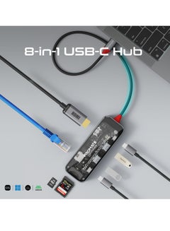 موزع USB-C، موزع متعدد الشاشات شفاف 8 في 1 مع منفذ HDMI بدقة 4K، وشبكة LAN بسرعة 1000 ميجابت في الثانية، وفتحة بطاقة SD/TF، ومنفذي USB-A بسرعة 5 جيجابت في الثانية، ومنفذ USB-C، وتوصيل طاقة USB-C بقوة 100 وات لأجهزة MacBook Pro وDell وTransHub-Mini - pnsku/N70072769V/45/_/1715751071/c99b0815-a962-4762-a2a9-98b8a8f5c694