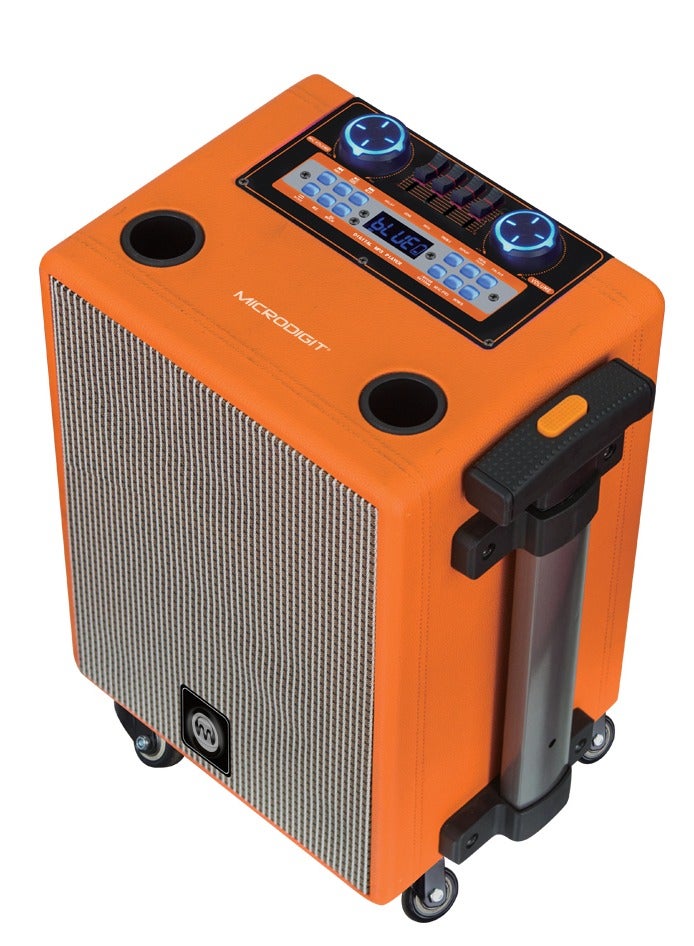 Microdigit Premium Bluetooth Trolley Speaker Orange - Image 2