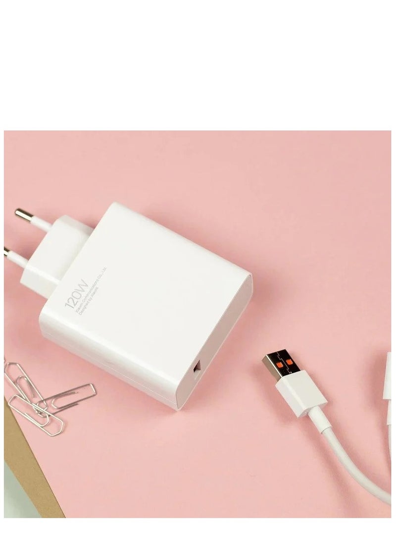 Xiaomi 120W Charging Combo (Type-A)  Fast Charger White - Image 2