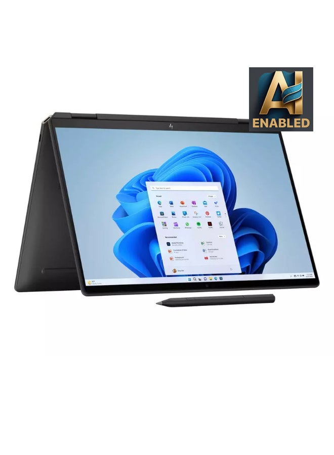 HP - Spectre x360 14-eu0001nx 2-in-1 Convertible Laptop With 14 inch Touch 2.8K (2880x1800) OLED Display, Intel Ultra 7-155H Processor/32GB RAM/2TB SSD/Windows 11/Intel Arc Grahpics English/Arabic Nightfall Black Aluminum - Image 1