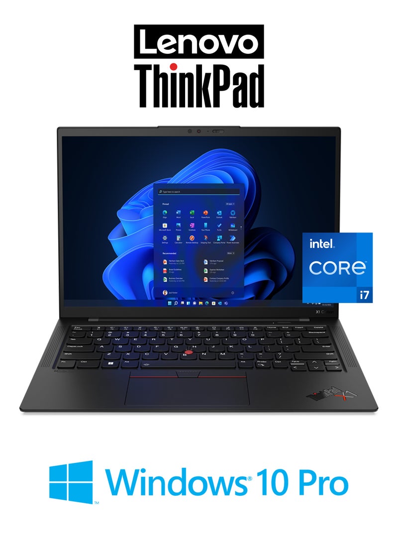 Lenovo (Upgraded Version) ThinkPad X1 Carbon Gen 10 Business Laptop With 14-Inch 1920x1200 Display, Core i7-1255U Processor/16GB RAM/512GB SSD/Intel Iris Xe Graphics/FPR/Backlit Keyboard/1080p Webcam/Win 10 Pro English Black - Image 1