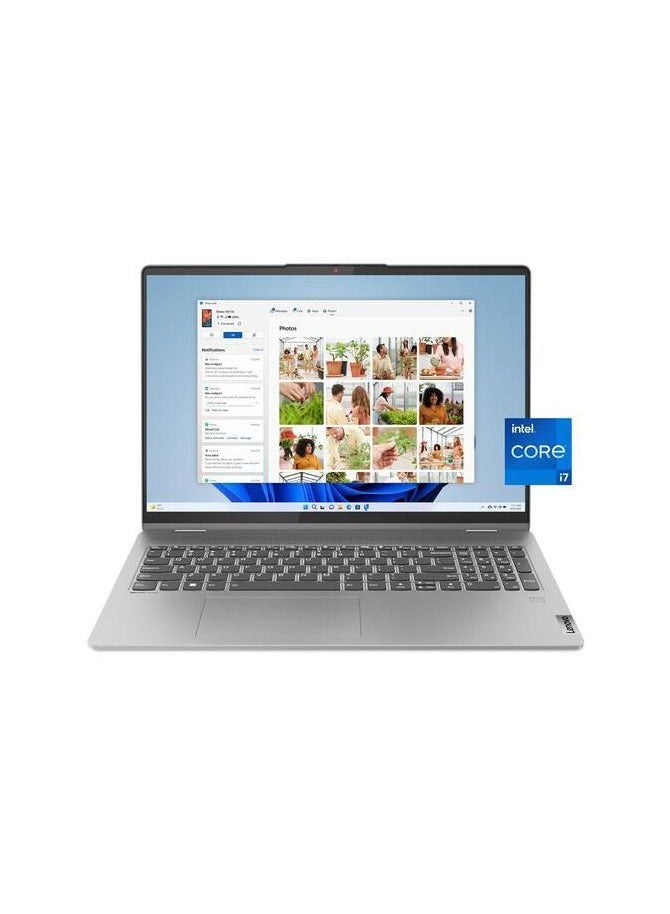 Lenovo - Flex 5 2 in 1 Laptop 16-Inch Display, Core i7-1355U Processor/16GB RAM/2TB SSD/Intel Iris Xe Graphics/Windows 11 With FREE Sports Action Camera English Grey - Image 1