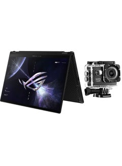 Rog Flow X13 2 in 1 Gaming Laptop With 13.4-Inch Display, AMD Ryzen 9 7940HS Processor/16GB RAM/512GB SSD/AMD Radeon 780M Graphics/Windows 11 With FREE Sports Action Camera English Black