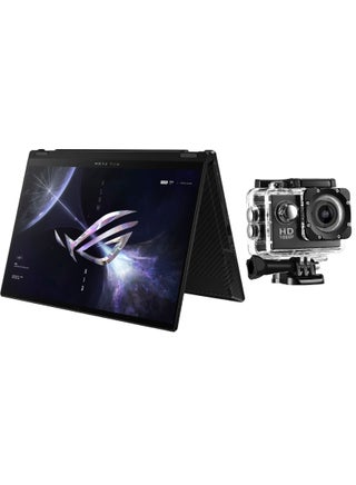 Rog Flow X13 2 in 1 Gaming Laptop With 13.4-Inch Display, AMD Ryzen 9 7940HS Processor/16GB RAM/512GB SSD/AMD Radeon 780M Graphics/Windows 11 With FREE Sports Action Camera English Black - pnsku/N70073147V/45/_/1715790662/c04b8aff-d8e2-43e4-88ac-62b57c8fd406