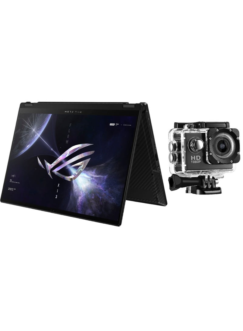 ASUS - Rog Flow X13 2 in 1 Gaming Laptop With 13.4-Inch Display, AMD Ryzen 9 7940HS Processor/16GB RAM/512GB SSD/AMD Radeon 780M Graphics/Windows 11 With FREE Sports Action Camera English Black - Image 1