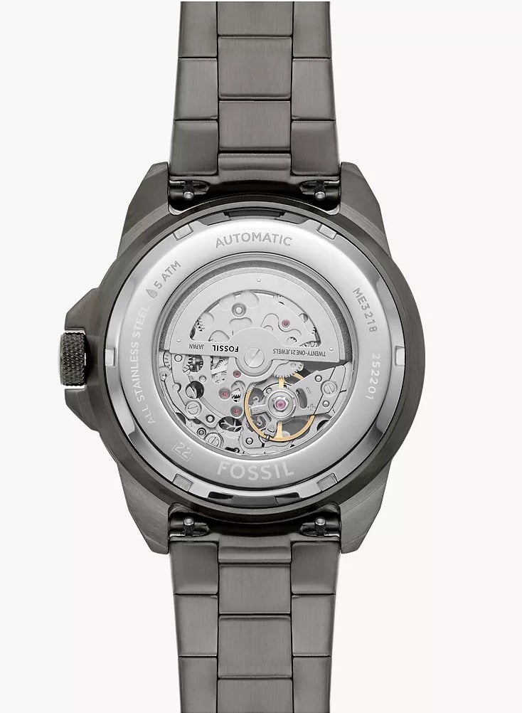 FOSSIL Men's Bronson Automatic Smoke Stainless Steel Watch | ME3218  - Image 4