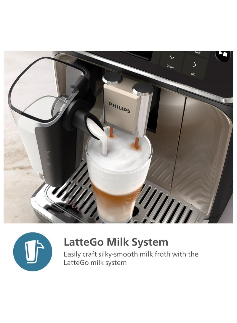 ماكينة صنع قهوة الإسبريسو LatteGo الأوتوماتيكية بالكامل من سلسلة 5500، مع تقنية SilentBrew، قهوة عطرية سريعة التحضير من حبوب مطحونة طازجة، 20 مشروبًا ساخنًا ومثلجًا - pnsku/N70073214V/45/_/1715835661/d4f6d22f-4ab5-440e-9804-a0670da3e94d