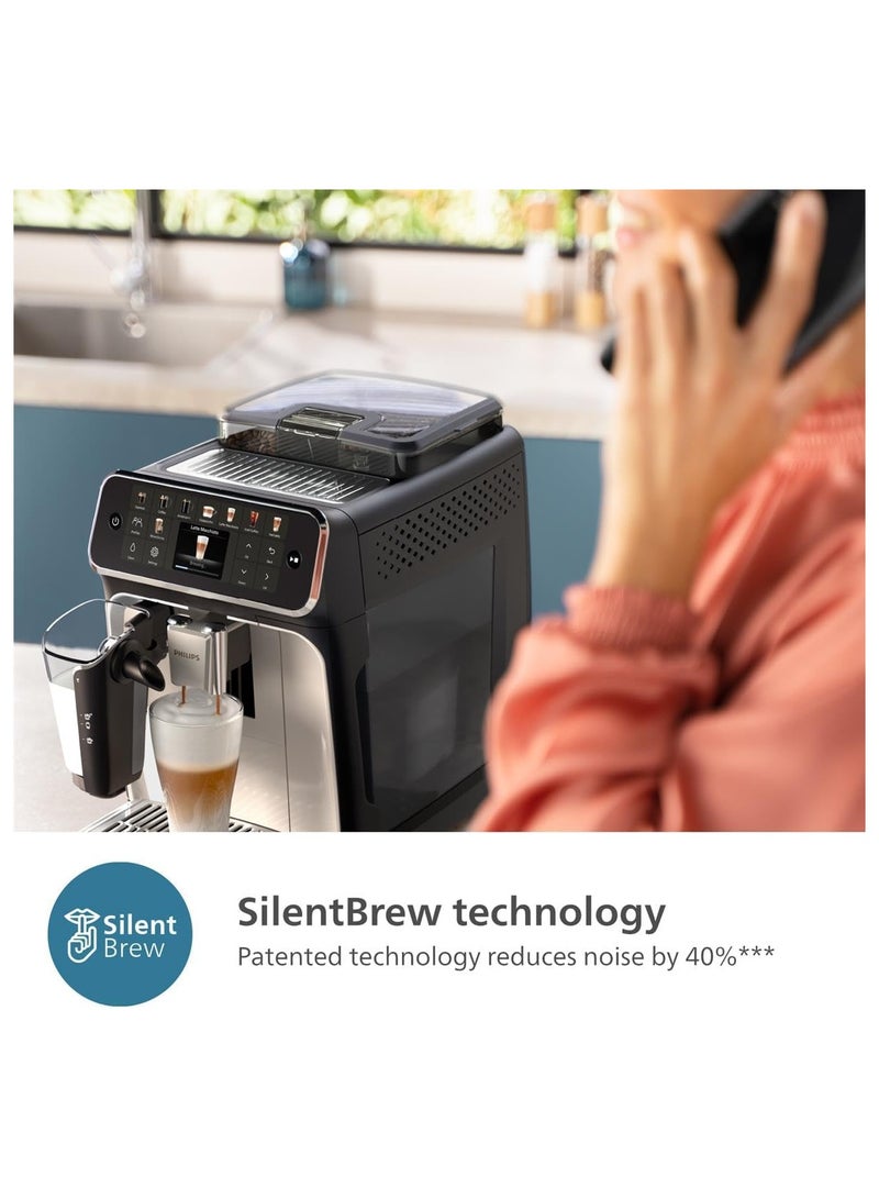 Series 5500 Fully Automatic LatteGo Espresso Machine, SilentBrew Technology Quick Start Aromatic Coffee From Freshly Ground Beans 20 Hot And Iced Drinks 5 L 1500 W EP5546/70 Black