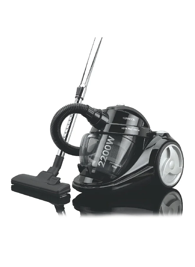 KENWOOD Bagless Canister Vacuum Cleaner, Dust Caister Capacity, HEPA Filter, Anti Bacteria, Pet Care, 2.5 L 2200 W OWVC705001 Black