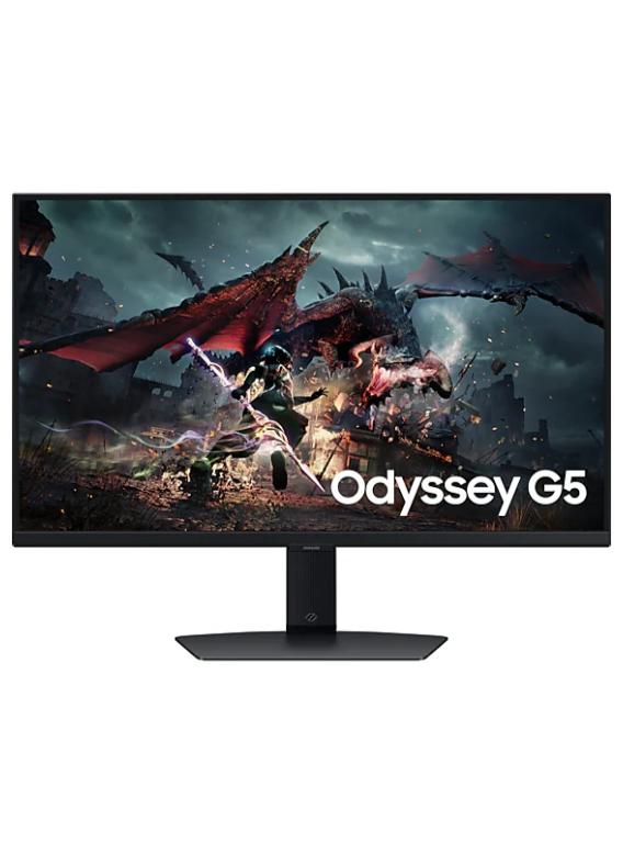 Samsung 27" Inch Odyssey G5 DG502 Gaming Monitor, 2K QHD IPS Display, 180Hz Refresh Rate, 1ms (GtG) Response Time, AMD FreeSync Technology, 16.7m - LS27DG502EMXUE | Black - Image 1