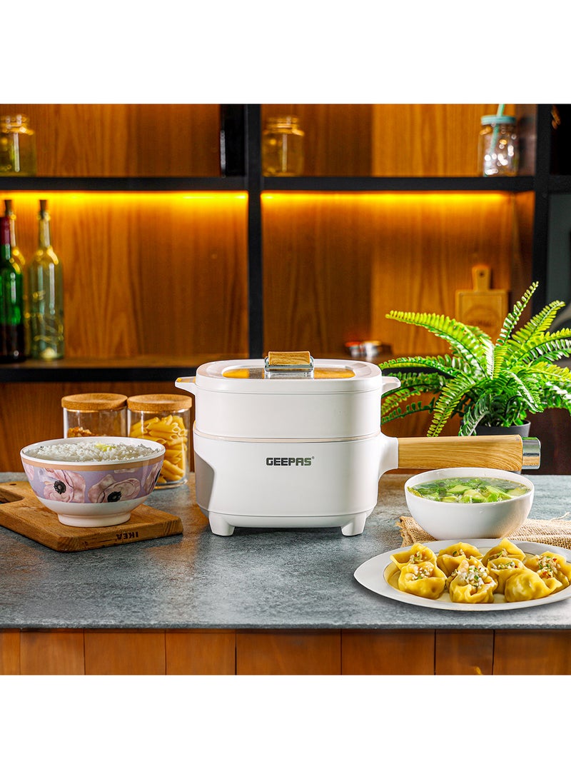 GEEPAS - Multi Cooker With Low And High Modes Ceramic Inner Pot 2 L 1000 W GMC35051 White - Image 1