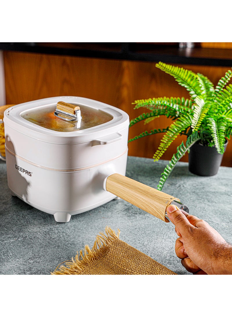 GEEPAS - Multi Cooker With Low And High Modes Ceramic Inner Pot 2 L 1000 W GMC35051 White - Image 1