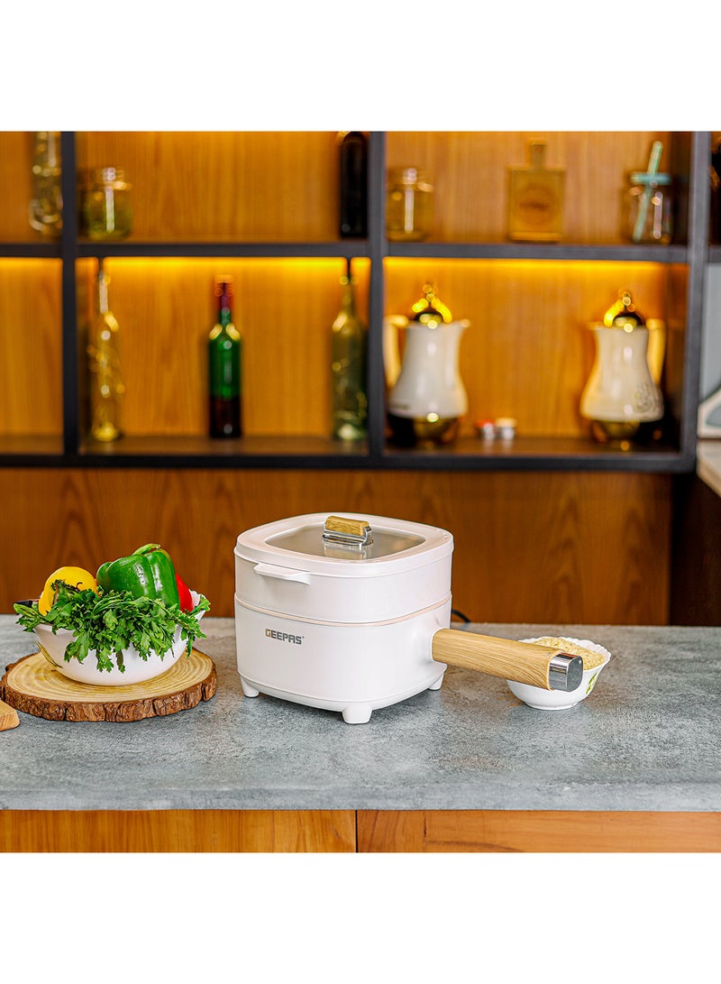 GEEPAS - Multi Cooker With Low And High Modes Ceramic Inner Pot 2 L 1000 W GMC35051 White - Image 1