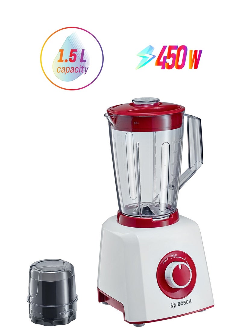 BOSCH Blender MightyMixx 1.5 L 450 W MMB12P4RGB White - Image 1