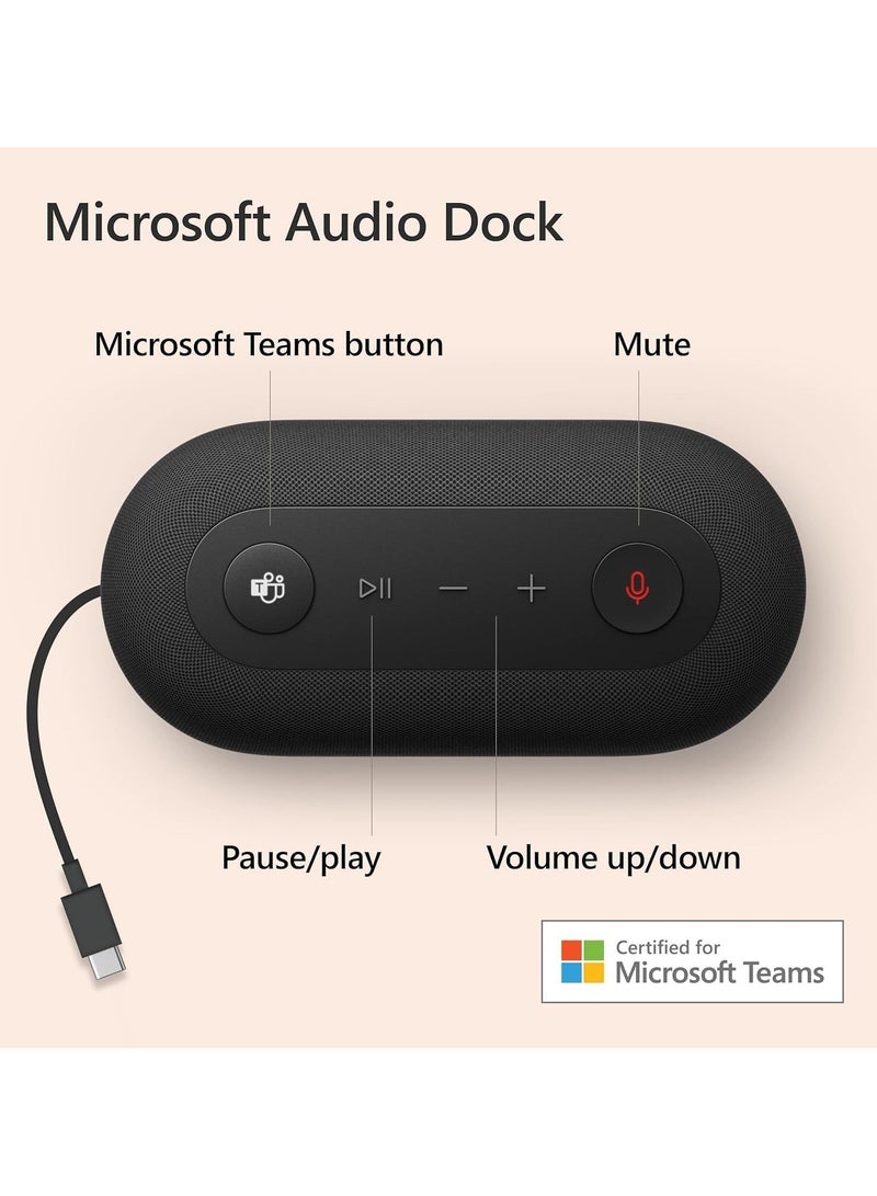 Microsoft Audio Dock for Business (Windows 11, Windows 10, MacOS) Matte Black  - Image 3