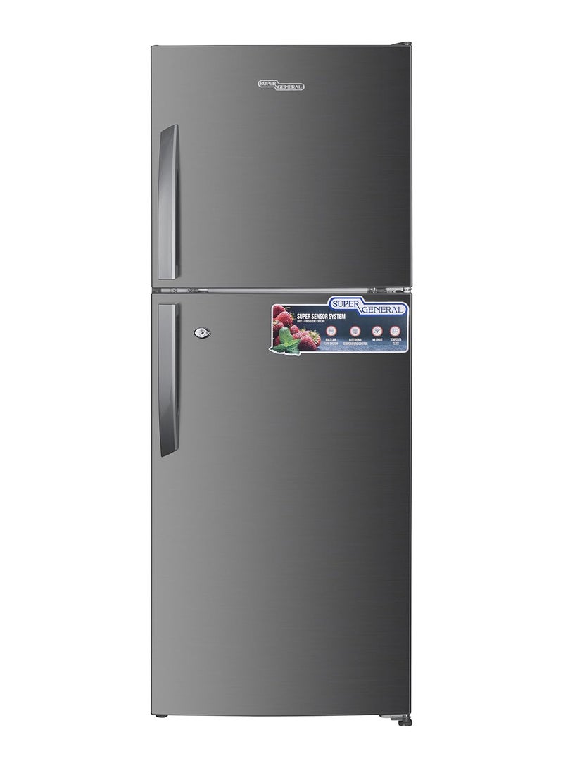 SUPER GENERAL - 260L Gross/196L Net, Compact Double Door Top Mount Refrigerator-Freezer, Total No-Frost, LED-light SGR260N - SG Silver/Inox - Image 1