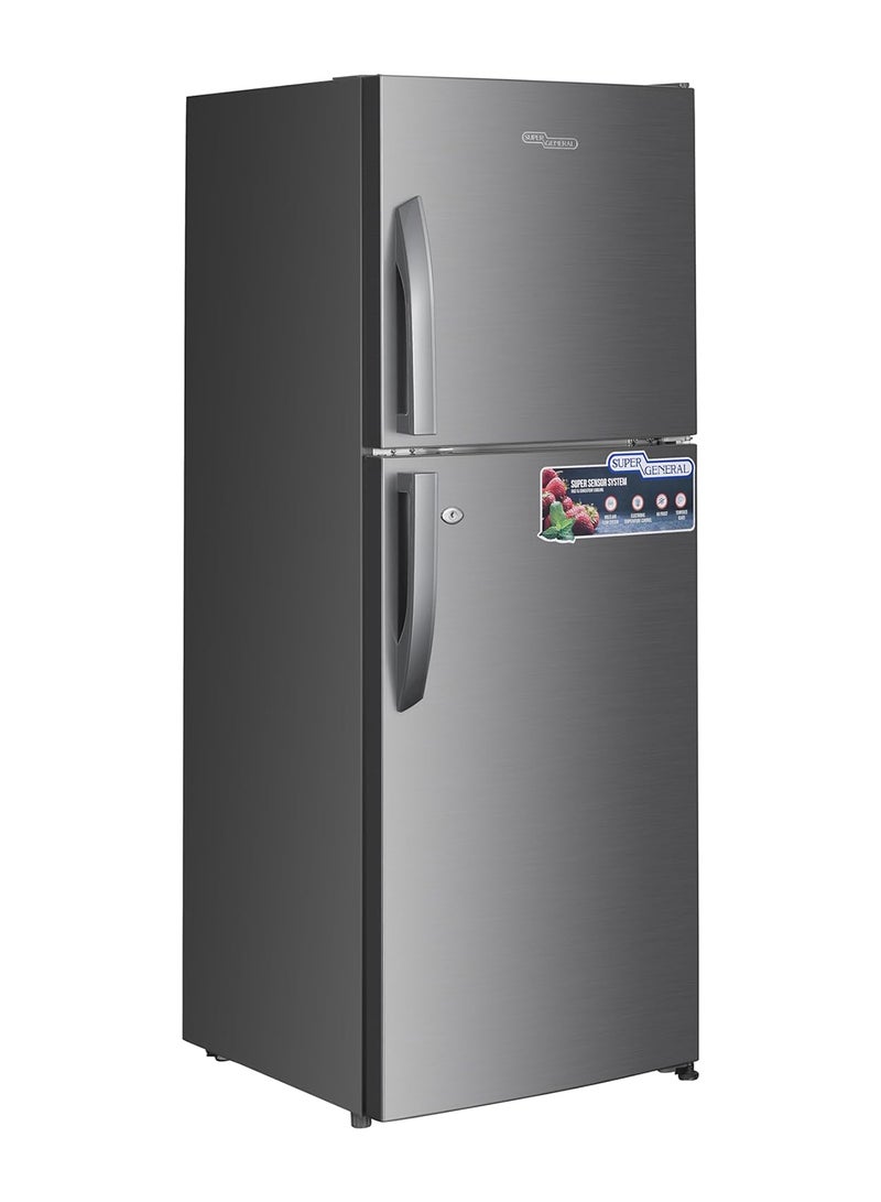 SUPER GENERAL - 260L Gross/196L Net, Compact Double Door Top Mount Refrigerator-Freezer, Total No-Frost, LED-light SGR260N - SG Silver/Inox - Image 1