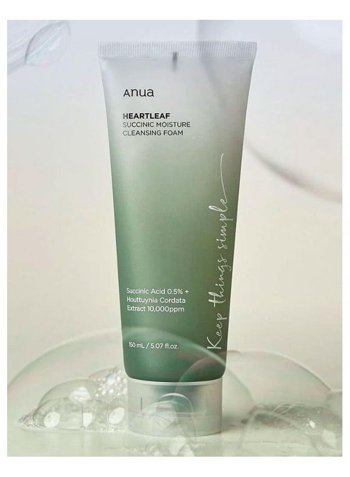 Anua - Heartleaf Succinic Moisture Cleansing Foam 150ml - Image 1