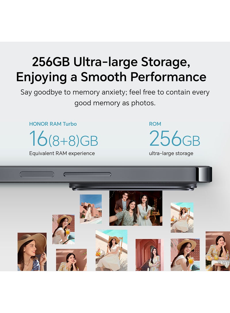 200 Lite 5G Dual SIM Midnight Black 8GB RAM + 256GB With FREE Honor X5e Earbuds And 6 Month Screen Protection - Middle East Version