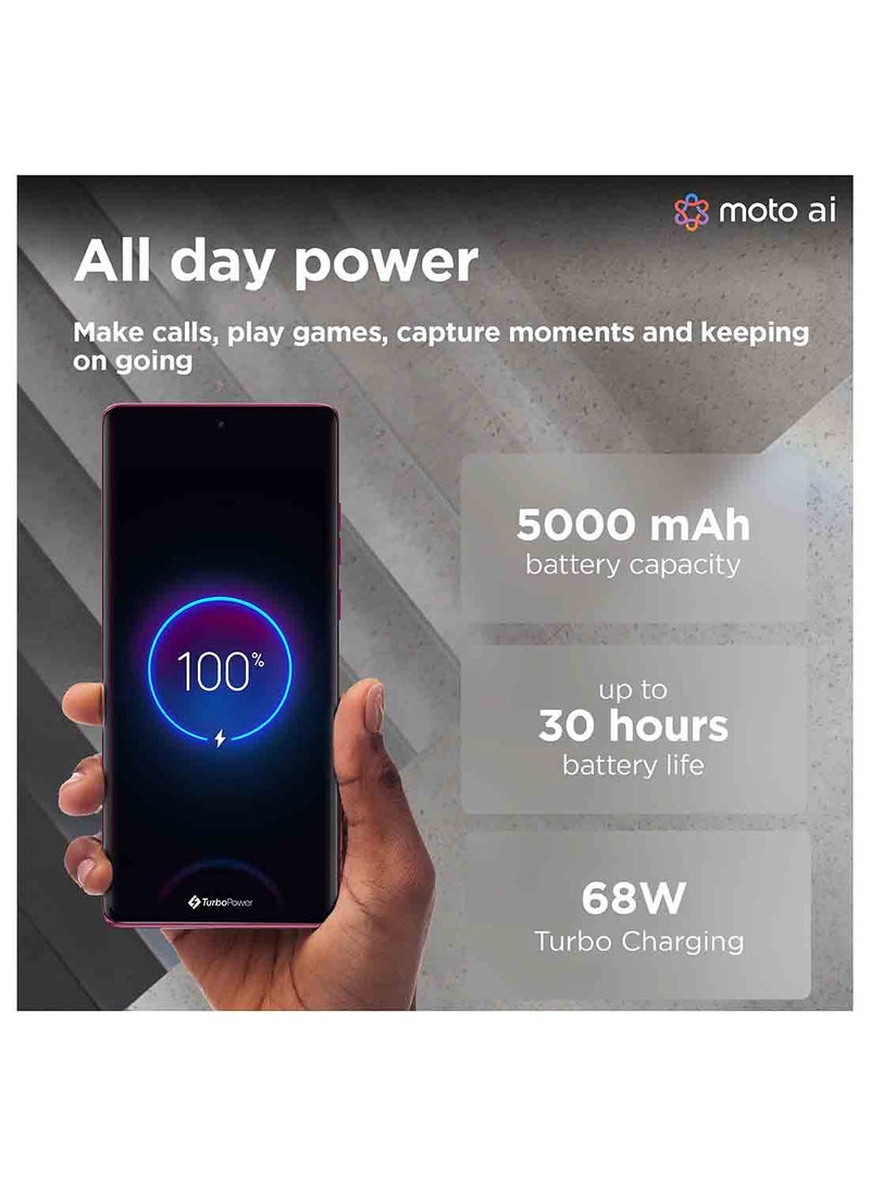 Motorola - MotoEdge 50 Fusion 5G Dual SIM Hot Pink 12GB RAM 512GB With Moto Buds 065- Middle East Version - Image 1
