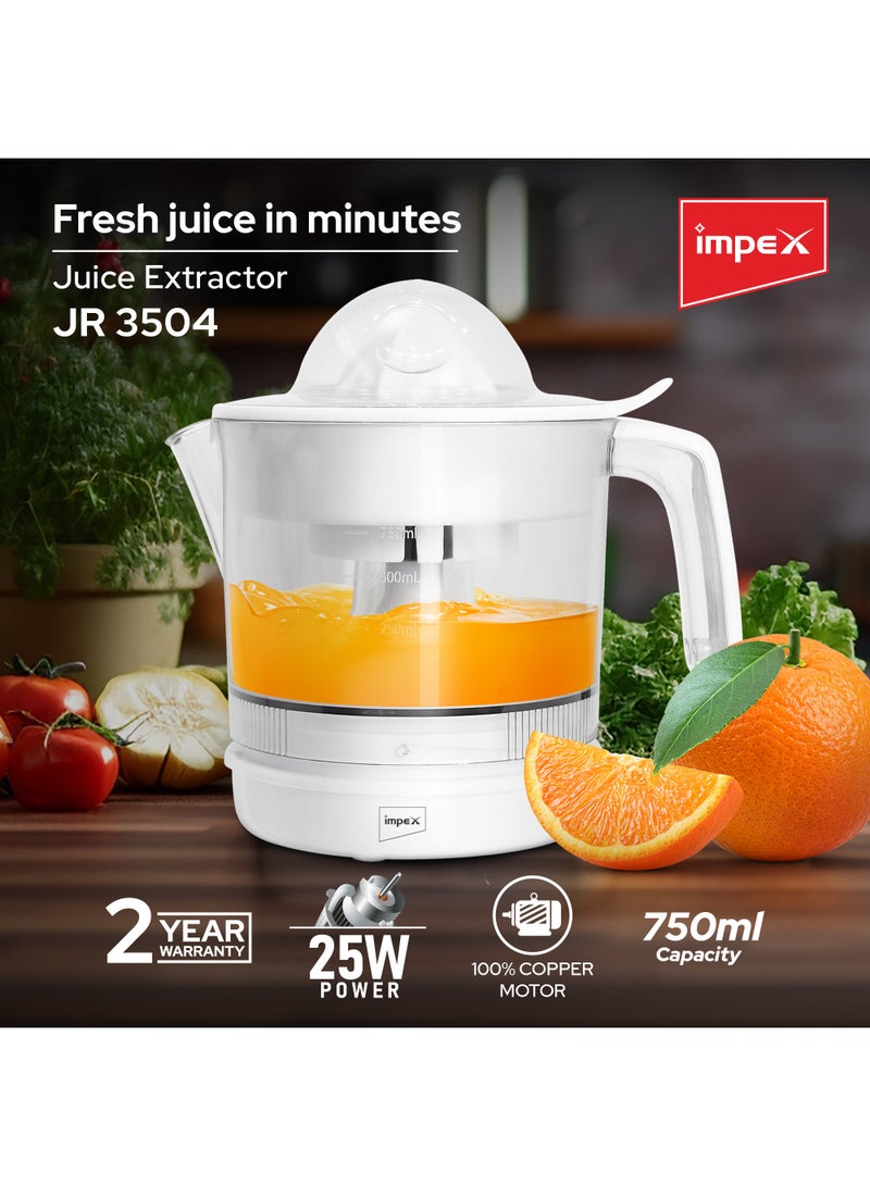 Impex - Juice Extractor 25W Powerful Copper Motor 750 ml 25 W JR 3504 White - Image 1