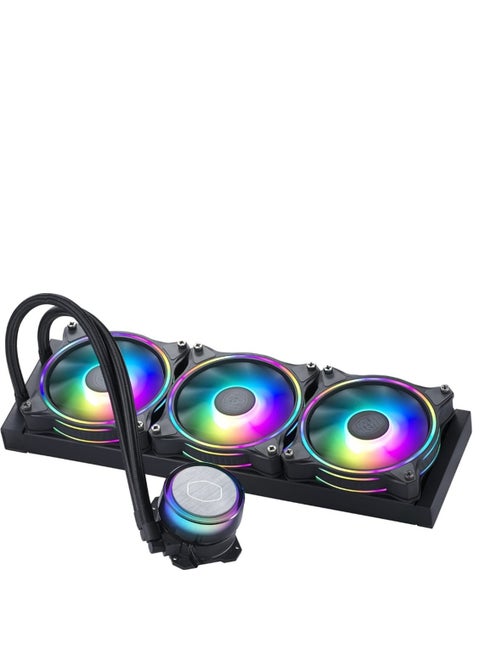 MasterLiquid ML360 Illusion Close-Loop AIO CPU Liquid Cooler, Translucent Dome, 3rd Gen Dual Chamber Pump, 240 Radiator, Dual MF120 Halo for AMD Ryzen/Intel 1200/1151 | MLX-D36M-A18P2-R1 Black