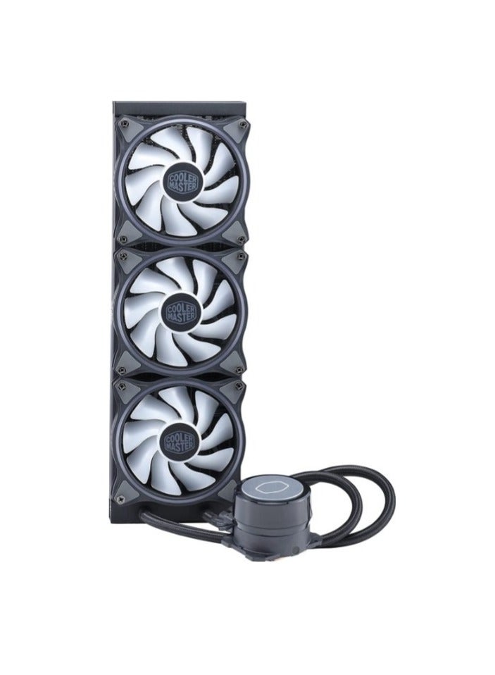 كولر ماستر مبرد سائل لوحدة المعالجة المركزية MasterLiquid ML360 Illusion Close-Loop AIO، قبة شفافة، مضخة حجرة مزدوجة من الجيل الثالث، مبرد 240، هالة مزدوجة MF120 لمعالجات AMD Ryzen/Intel 1200/1151 | MLX-D36M-A18P2-R1  - Image 5