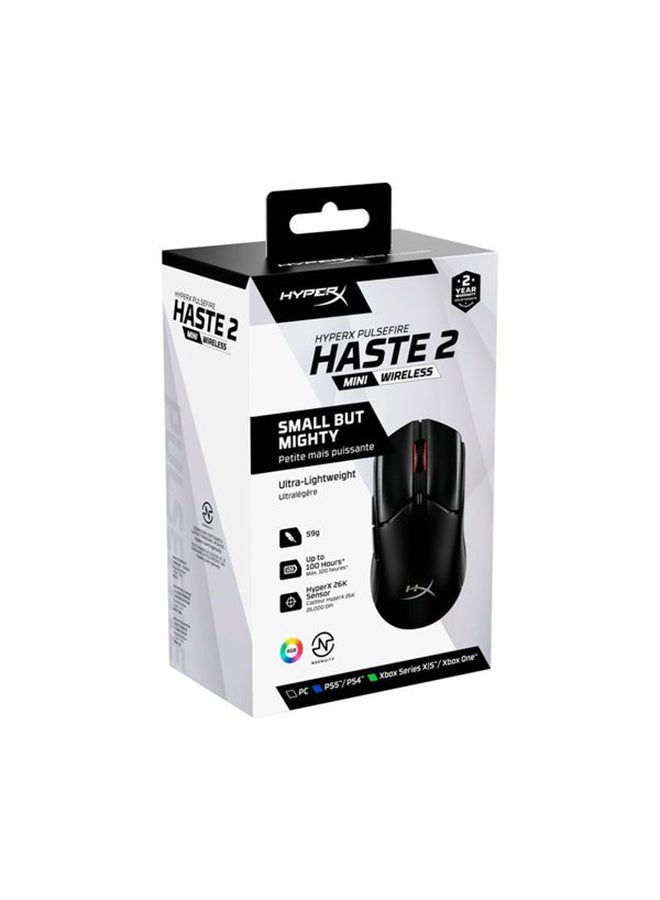 HYPERX - Pulsefire Haste 2 Mini – Wireless Gaming Mouse for PC Compact Lightweight Bluetooth 2.4GHz Black - Image 1