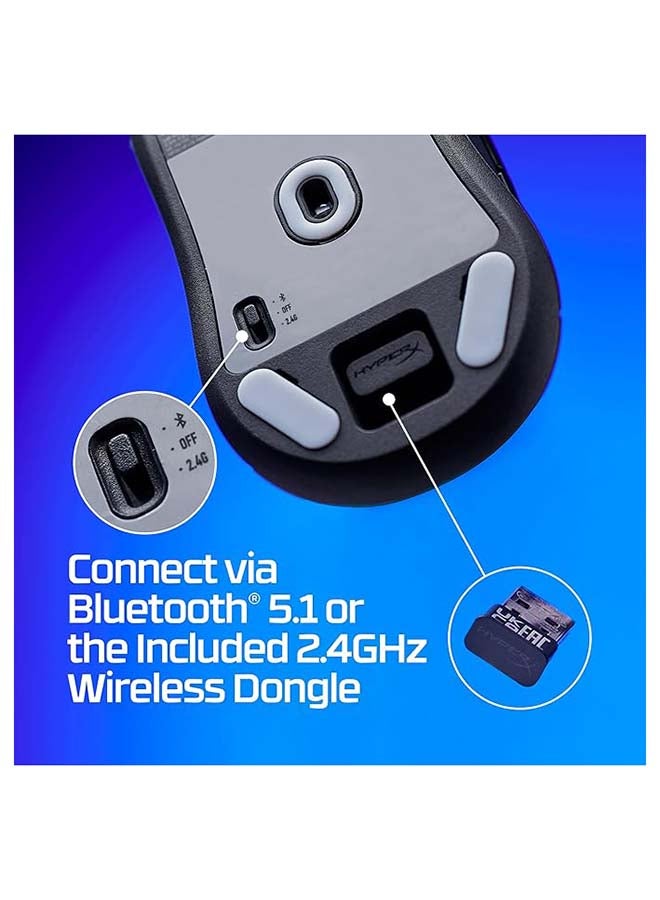 هايبركس HyperX Pulsefire Haste 2 Mini - ماوس ألعاب لاسلكي للكمبيوتر الشخصي، مدمج وخفيف الوزن، بلوتوث 2.4 جيجا هرتز، أسود - Image 5
