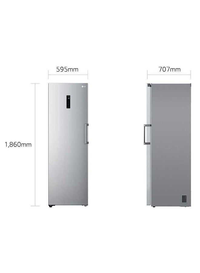 LG - 414L Gross -324L Net Capacity Upright Freezer, Total No Frost, Linear Cooling, Smart Inverter Compressor 414 L 220 W GRB414ELFM Silver - Image 1