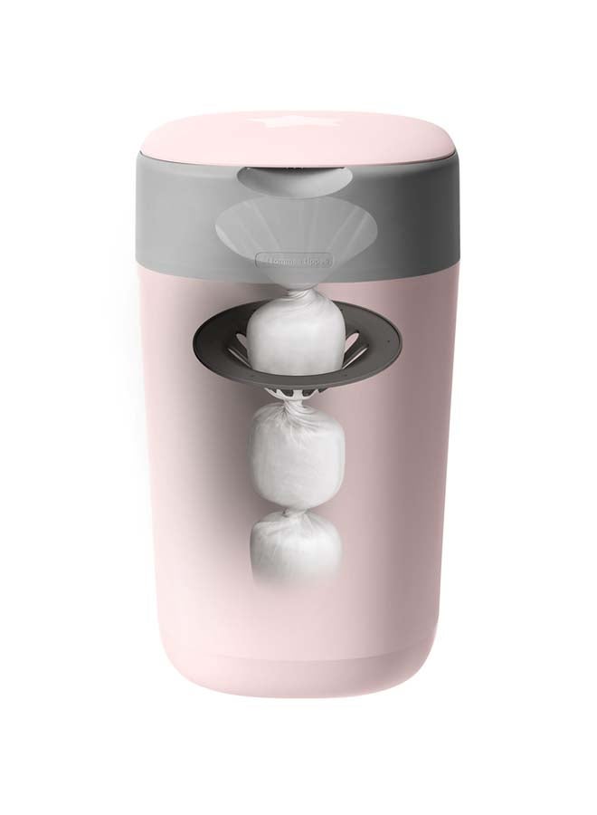Baby Gift - Twist And Click Advanced Nappy Bin, Eco-Friendlier System, Includes 1x Refill Cassette With Sustainably Sourced Antibacterial Greenfilm, Pink - Image 1