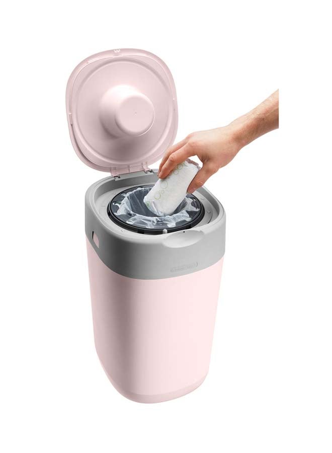 Baby Gift - Twist And Click Advanced Nappy Bin, Eco-Friendlier System, Includes 1x Refill Cassette With Sustainably Sourced Antibacterial Greenfilm, Pink - Image 1