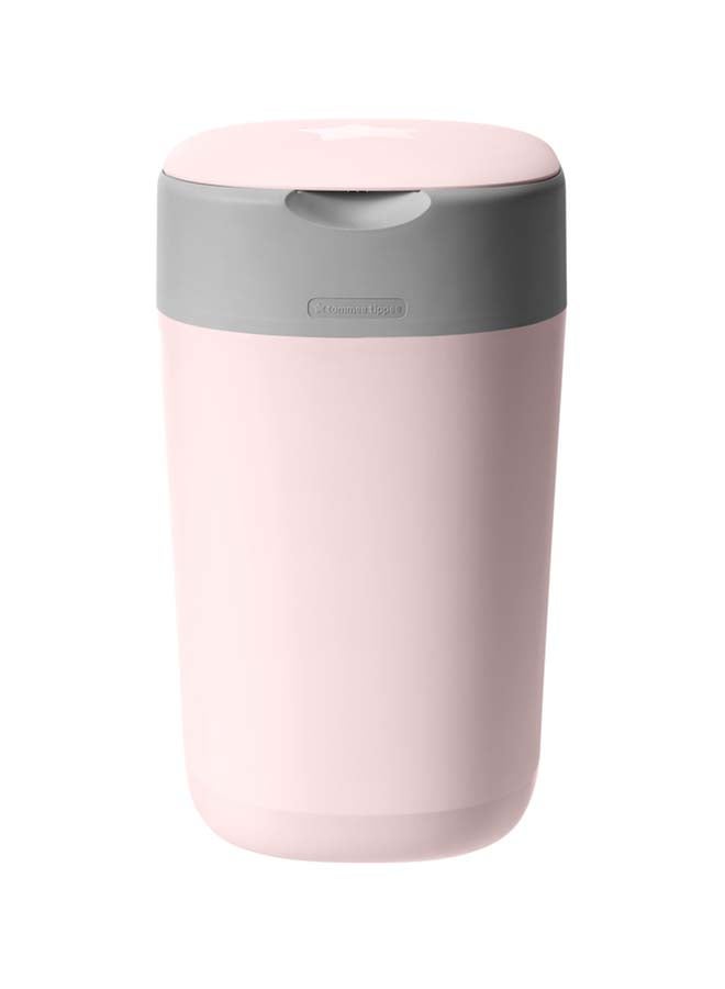 Baby Gift - Twist And Click Advanced Nappy Bin, Eco-Friendlier System, Includes 1x Refill Cassette With Sustainably Sourced Antibacterial Greenfilm, Pink - Image 1