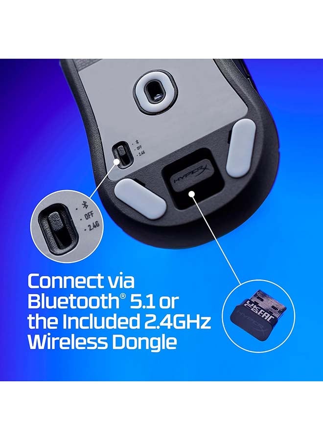 HYPERX Pulsefire Haste 2 Mini Wireless Gaming Mouse, Ultra-Light 59g, 26K Sensor up to 26,000 DPI, Dual Wireless (2.4 GHz & Bluetooth), 100h Battery, 6 Programmable Buttons, White | 7D389AA - Image 4