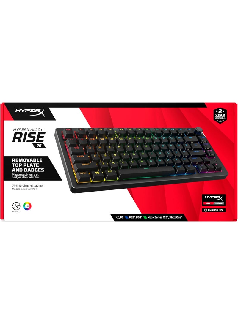 HYPERX - HyperX Alloy Rise 75 Mechanical Gaming Keyboard- AR - Image 1
