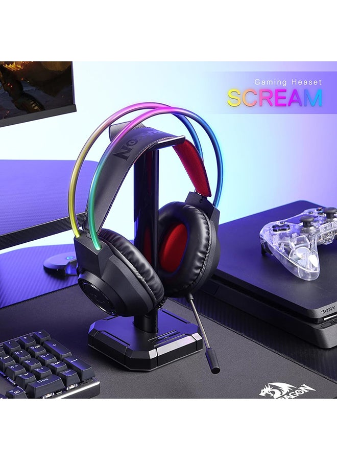 Redragon H231 Scream Wired Gaming Headset, Stereo Surround Sound, 40mm Drivers, Leather Foam Ear Pads, Noise-canceling Microphone, Multi-Platforms Headphone, Works with PC/PS4/5/NS/Xbox-one, Black - Image 2