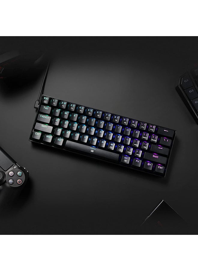 REDRAGON - K630 Dragonborn 60% Wired RGB Gaming Keyboard, 61 Keys Compact Mechanical Keyboard with Linear Red Switch, Pro Driver Support, Black - Image 1
