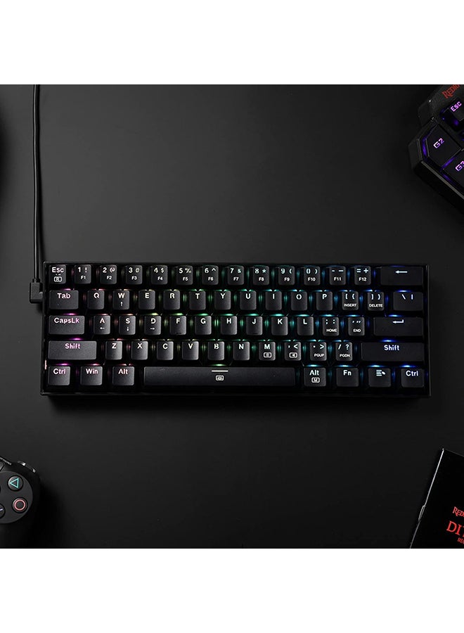 REDRAGON - K630 Dragonborn 60% Wired RGB Gaming Keyboard, 61 Keys Compact Mechanical Keyboard with Linear Red Switch, Pro Driver Support, Black - Image 1