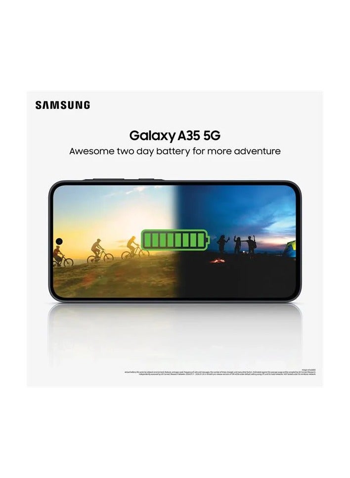 هاتف Galaxy A35 ثنائي الشريحة، لون كحلي رائع، ذاكرة وصول عشوائي (RAM) سعة 8 جيجابايت، وذاكرة تخزين داخلية 256 جيجابايت، يدعم تقنية 5G - الإصدار العالمي - pnsku/N70073730V/45/_/1716006793/bae6ff3c-564e-499f-8930-832dda790e14