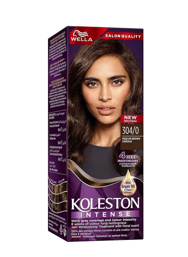 WELLA Koleston Intense Hair Color 304/0 Medium Brown ‎4.8 x 16.2 x 5.8 cm; 110 gcm - Image 1