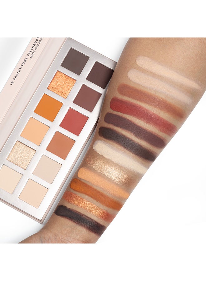 FOREVER52 Get The Look 12 Color Eyeshadow Palette Earthy Tone  - Image 2