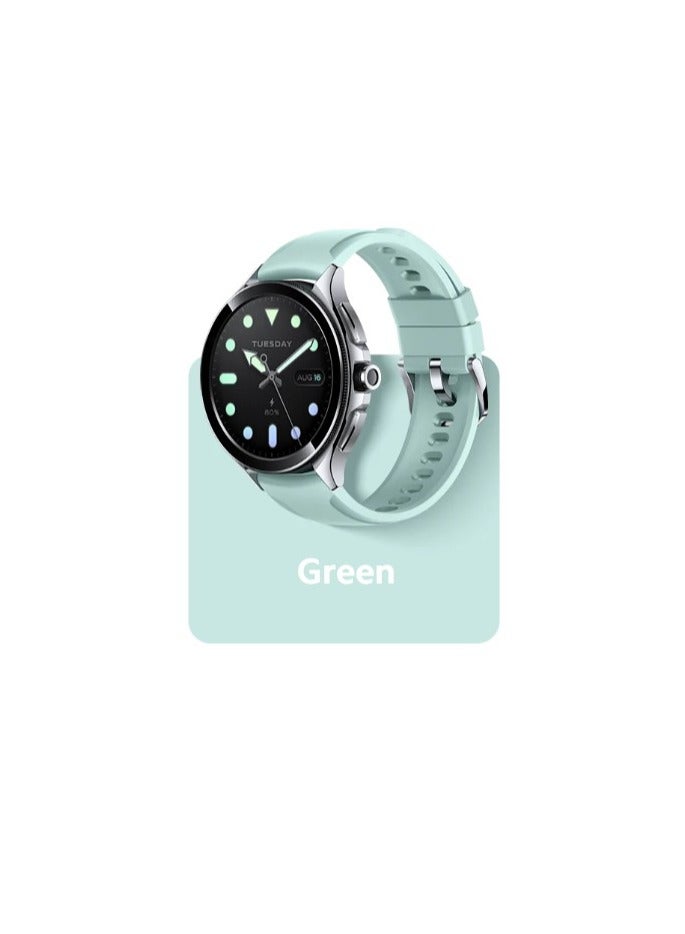 شاومي Watch Flora Green Fluororubber Strap | Compatible With Watch 2 Pro, Watch S1 Pro, Watch S1, Watch S1 Active Flora Green - Image 2