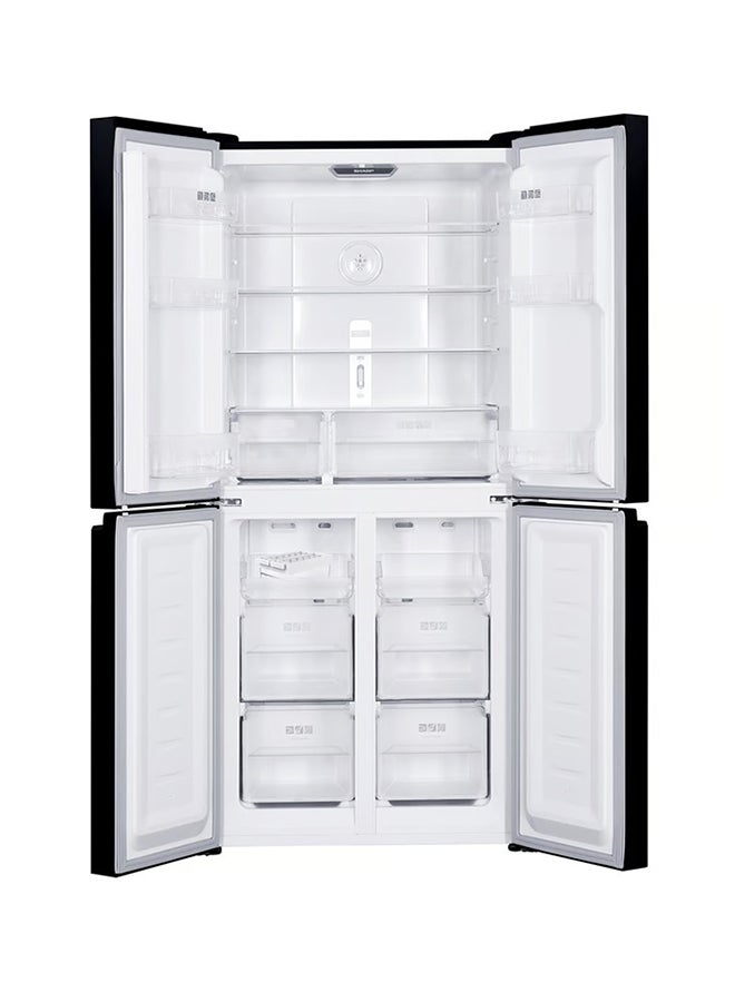 SHARP - 401L Net Capacity French 4 Door Bottom Mount Inverter Refrigerator With Patented Plasmacluster Technology AGCU Nano Deodorizer Steel SJFH560HS3 Silver - Image 1