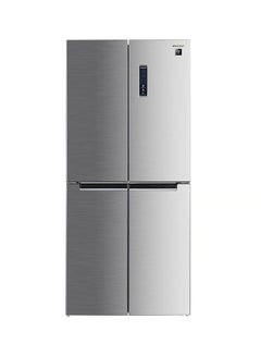 401L Net Capacity French 4 Door Bottom Mount Inverter Refrigerator With Patented Plasmacluster Technology AGCU Nano Deodorizer Steel SJFH560HS3 Silver