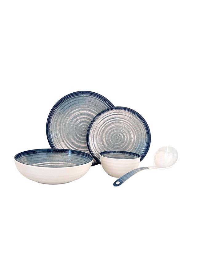 رويال فورد 20-Piece Melamlne Dinner Set With 6X27Cm Dinner Plates, 6X22Cm Side Plates, 1X20Cm Serving Bowl, 6X13Cm Rice Bowls, 1X20Cm Ladle, Serves 6 For Everyday Use, Multicolor Multicolor 3kg - Image 5