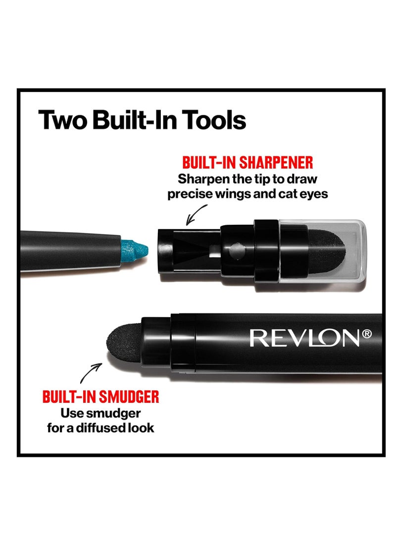 ريفلون قلم تحديد العيون من كولور ستاي مع مبراة مدمجة، مقاوم للماء، مقاوم للتلطخ، يدوم طويلاً مع طرف فائق الدقة، 202 0.01 أونصة - Image 3