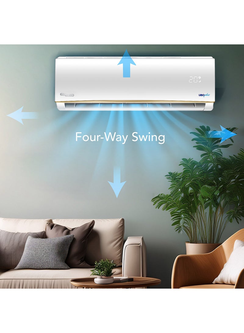 Super General 1.5 Ton Split Air Conditioner, T3 Rotary Compressor, T1 - 18,000 BTU, T3 - 16,000 BTU, Gold Fin, Energy Efficient R-410A Refrigerant, 4-Way Swing, Turbo Mode, Eco Mode, White, SGS181AE 1500 W ‎SGS181AE White - Image 4