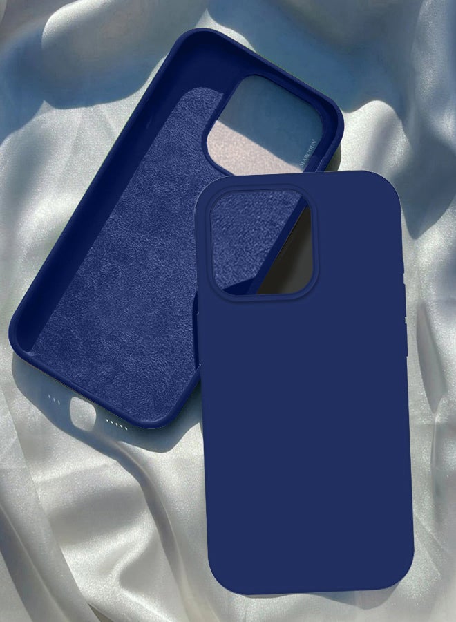 MARGOUN iPhone 14 Pro Case Silicone Case Full Body Protective Cover Shockproof Slim Phone Case Anti-Scratch Soft Microfiber Lining Blue - Image 1