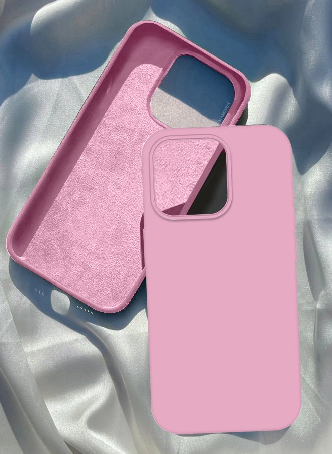 MARGOUN iPhone 14 Pro Case Silicone Case Full Body Protective Cover Shockproof Slim Phone Case Anti-Scratch Soft Microfiber Lining Pink - Image 1