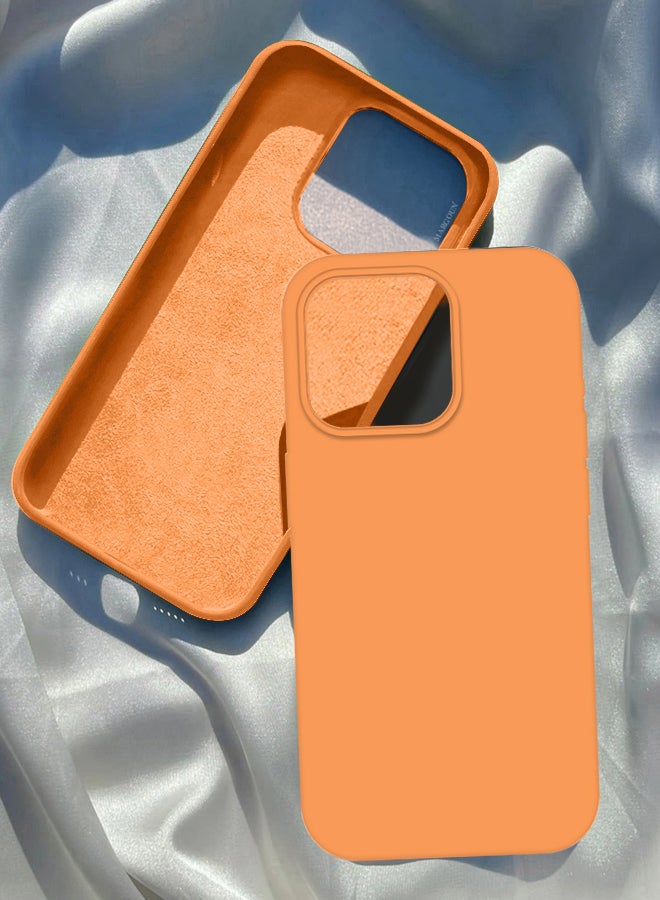 MARGOUN iPhone 14 Pro Max Case Silicone Case Full Body Protective Cover Shockproof Slim Phone Case Anti-Scratch Soft Microfiber Lining Orange - Image 1